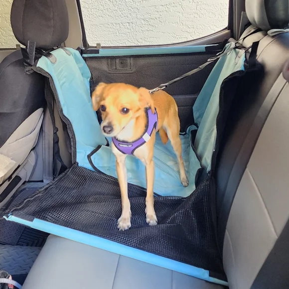 Dog Car Seat Half Rear Pet Travel Waterproof Pad Dog Hammock Safety Harness New